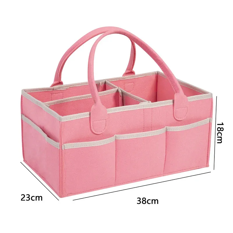 Cesta Portapannolini e Portaoggetti con Tasche