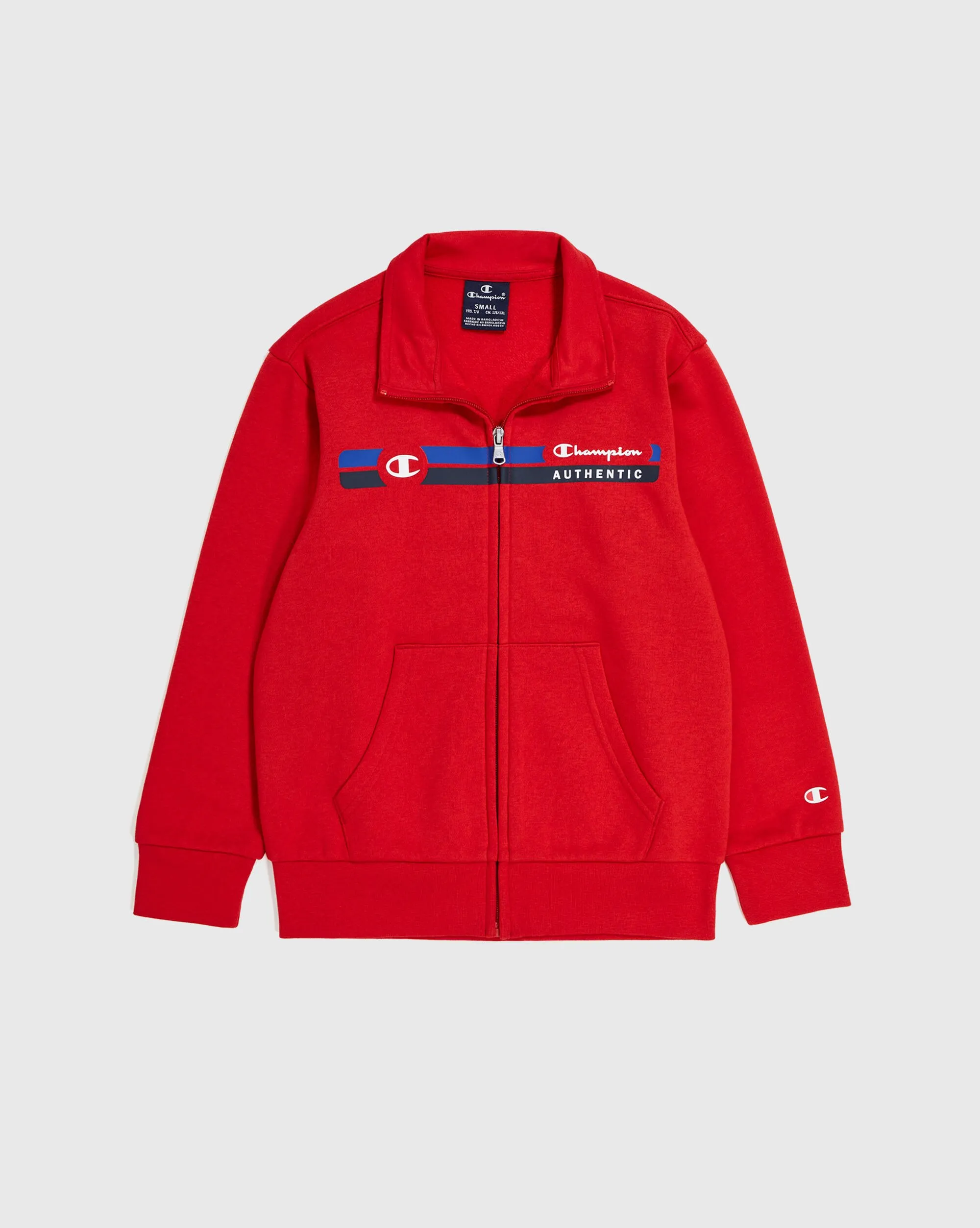 Champion Authentic Felpa a Collo Alto Full Zip Rosso Bambino