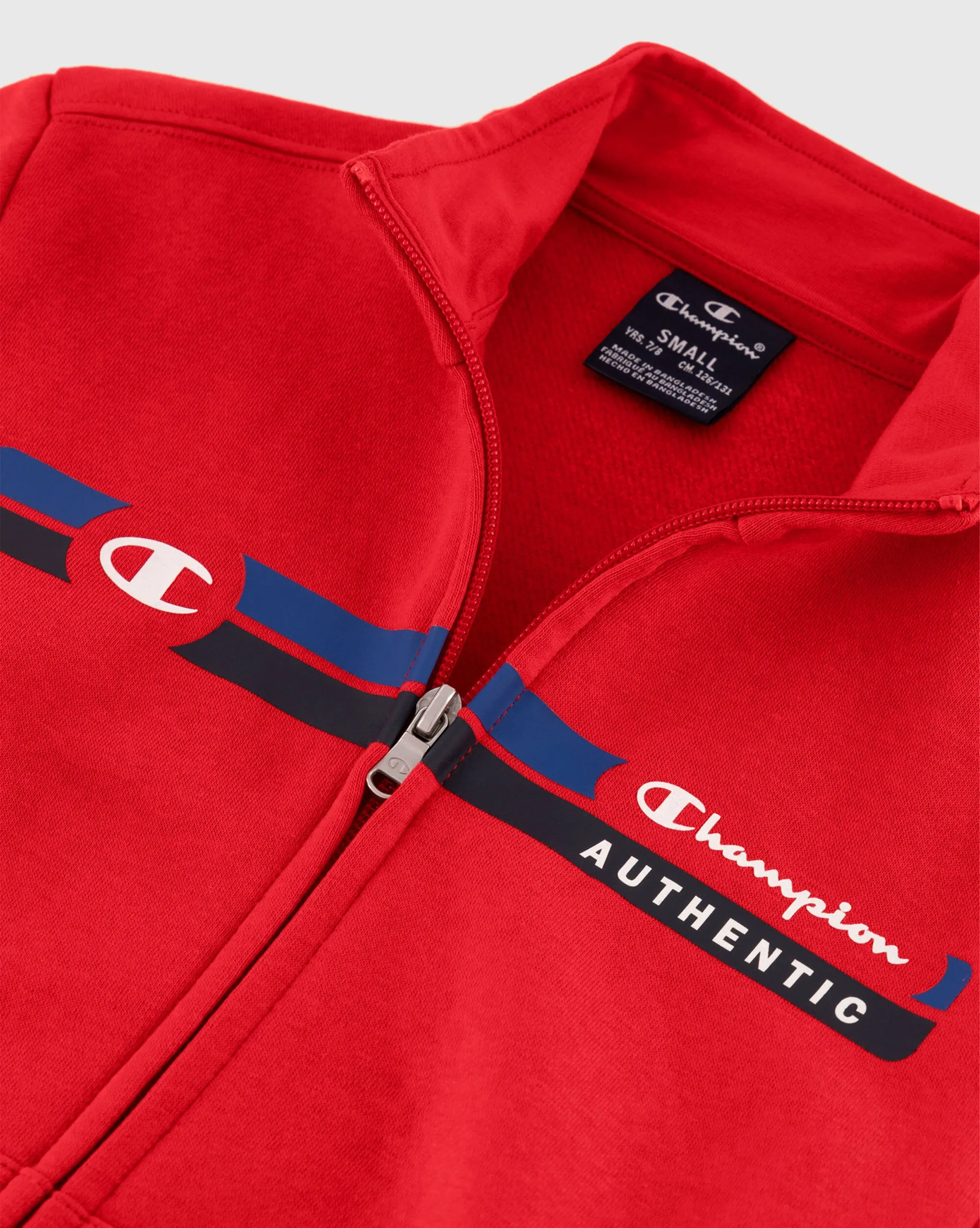 Champion Authentic Felpa a Collo Alto Full Zip Rosso Bambino
