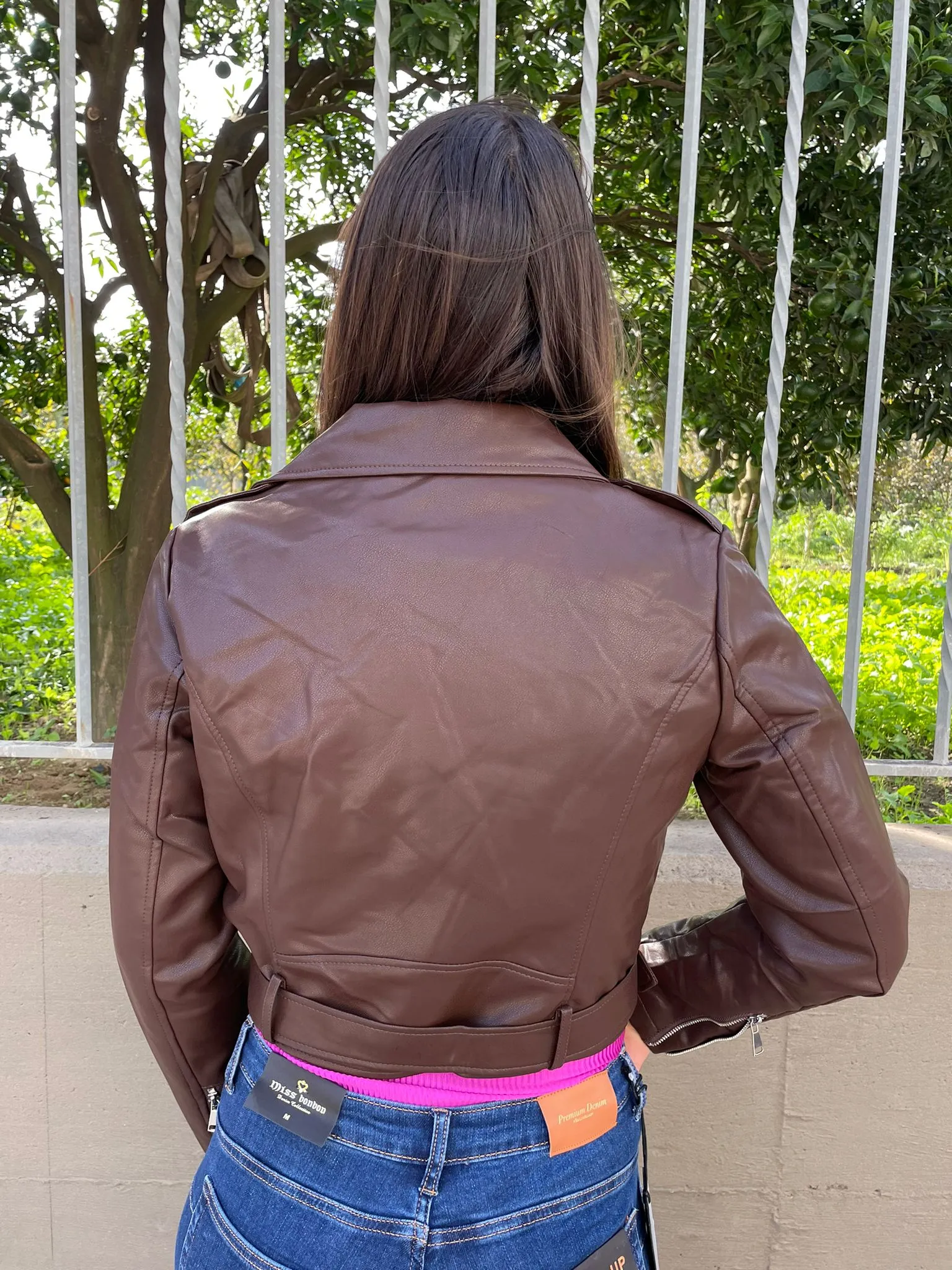 Chiodo marrone eco pelle