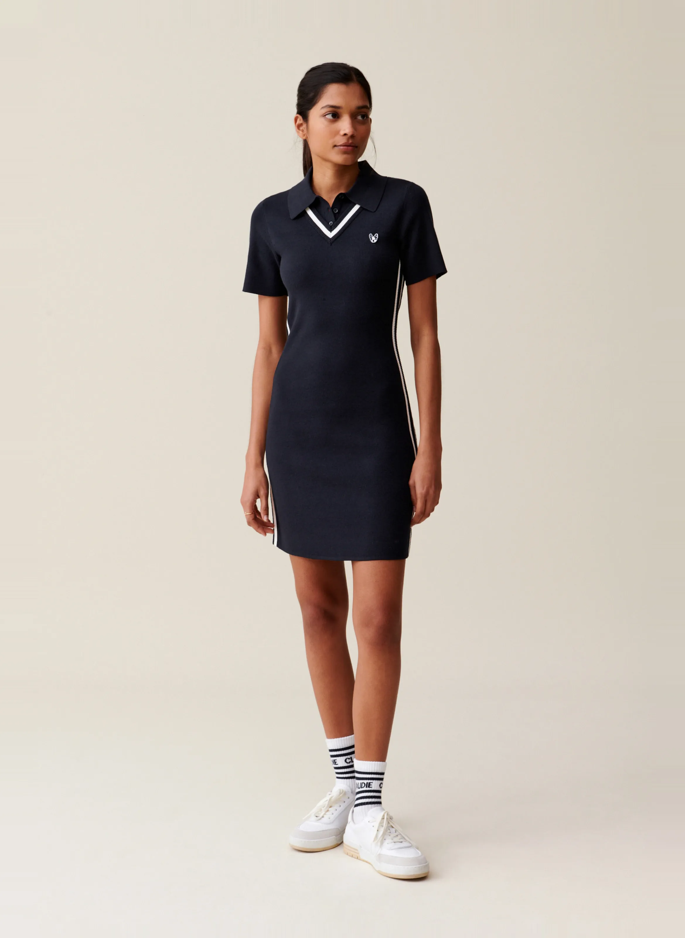  CLAUDIE PIERLOT   Abito polo corto slim in maglia | Multicolore