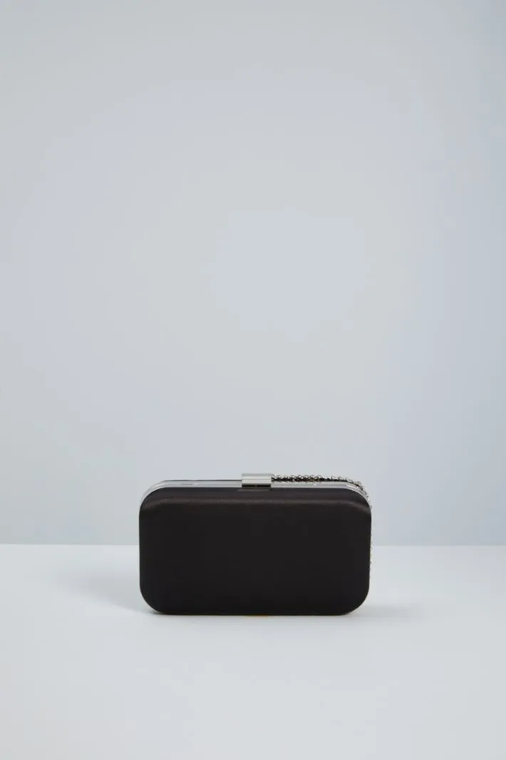 Clutch in raso con strass