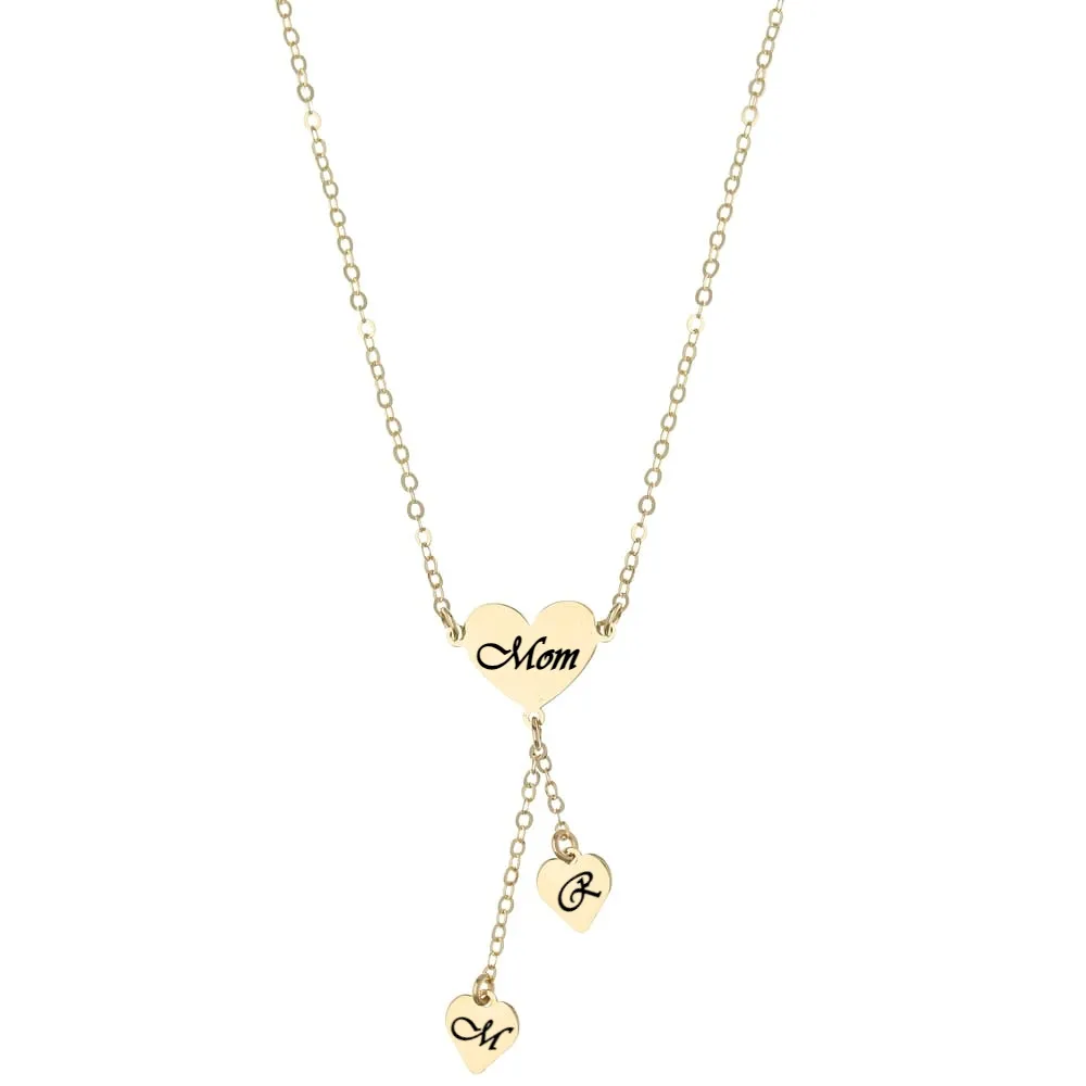 Collana Personalizzabile “Cuori Pendenti” Oro Giallo 18kt