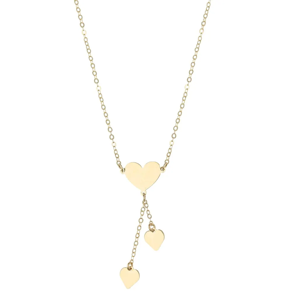 Collana Personalizzabile “Cuori Pendenti” Oro Giallo 18kt