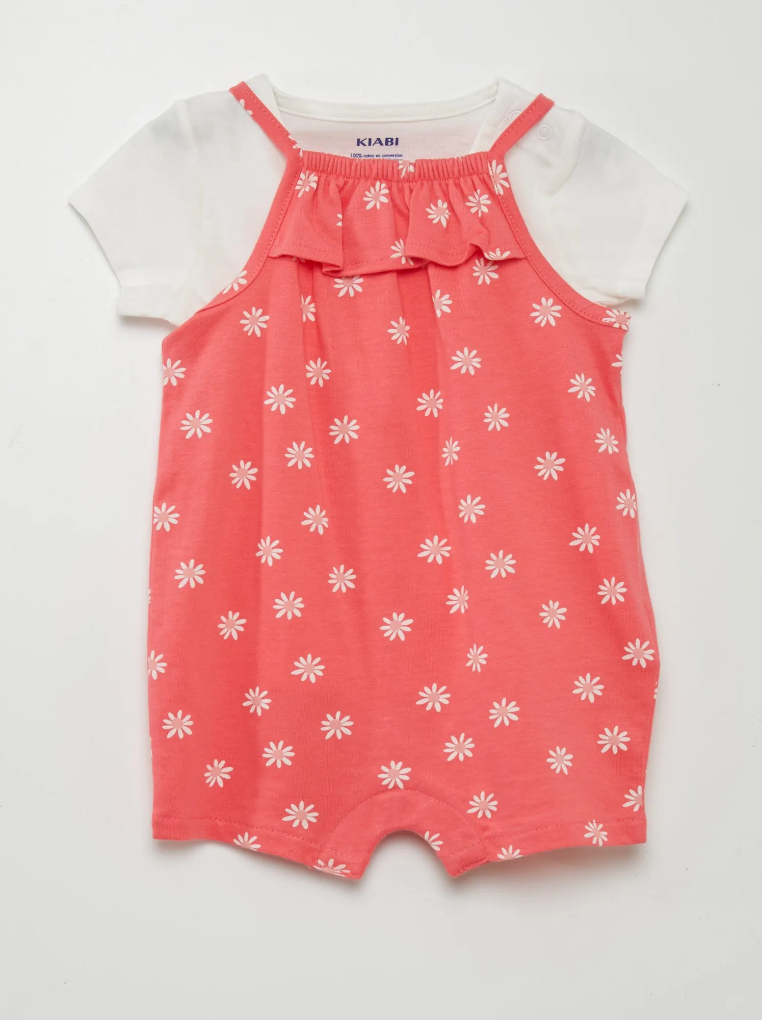 Completo tuta corta + t-shirt - 2 pezzi - ROSA