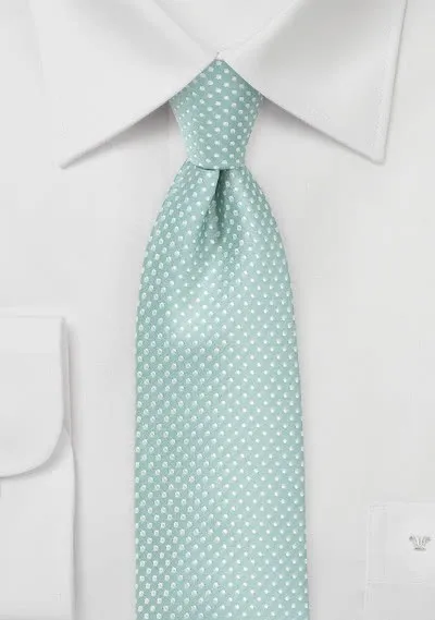 Cravatta verde-grigio puntini bianchi
