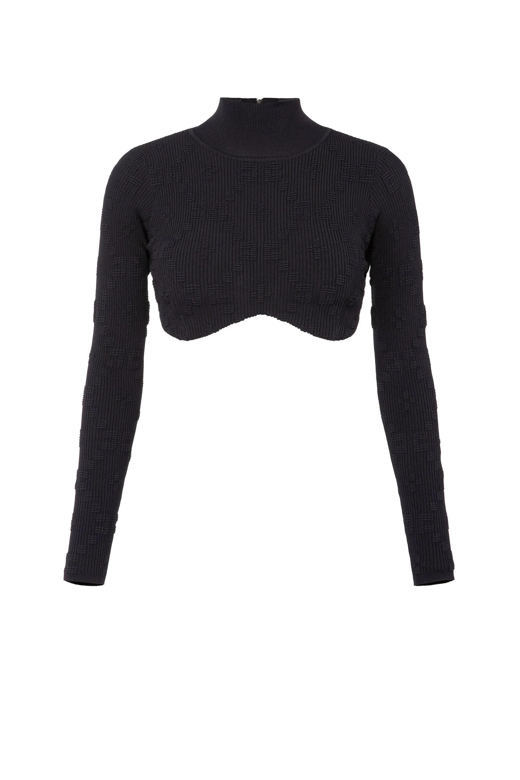 Cropped top in jacquard embossed