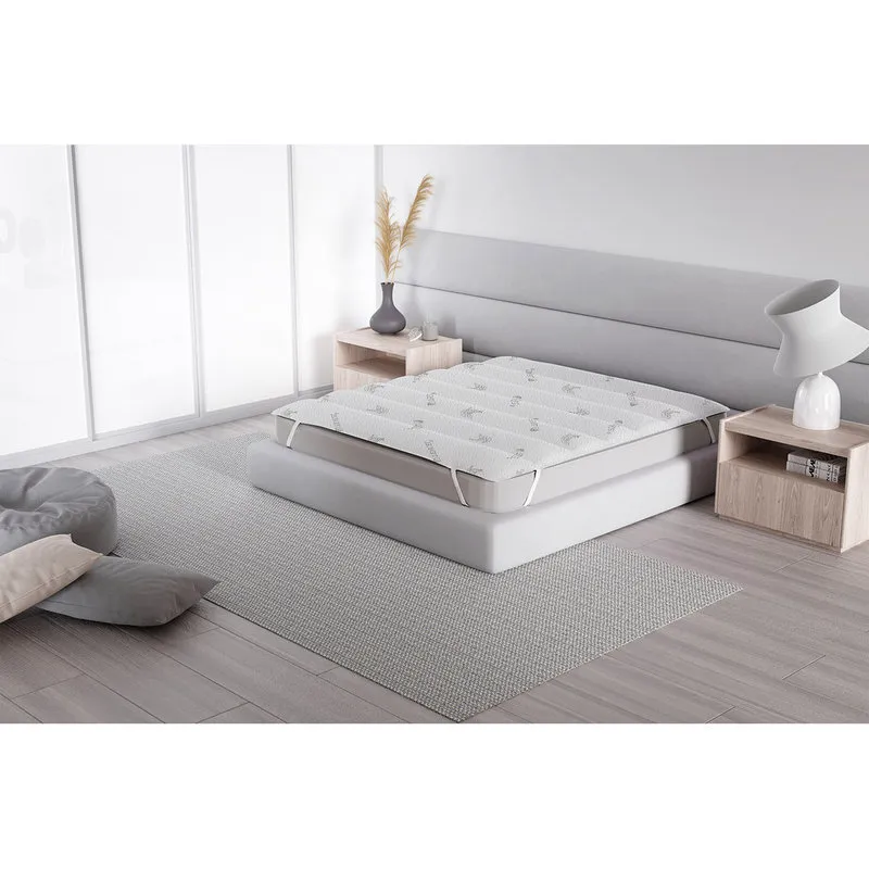 DATEX Topper imbottito e trapuntato linea Tencel, grigio chiaro