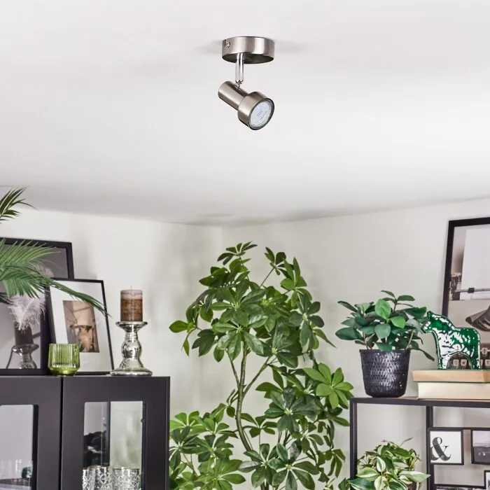 Edain Plafoniera, Faretto da soffitto LED Cromo, Nichel opaco, 1-Luce