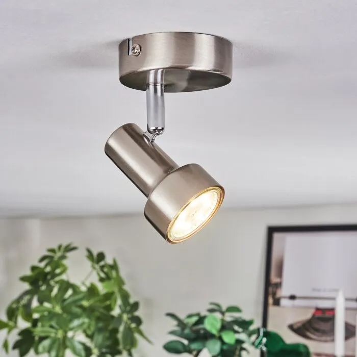 Edain Plafoniera, Faretto da soffitto LED Cromo, Nichel opaco, 1-Luce