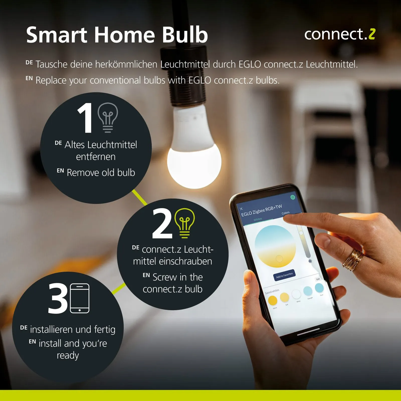 EGLO connect E27 A60 Lampadina LED 9W 806lm RGBW