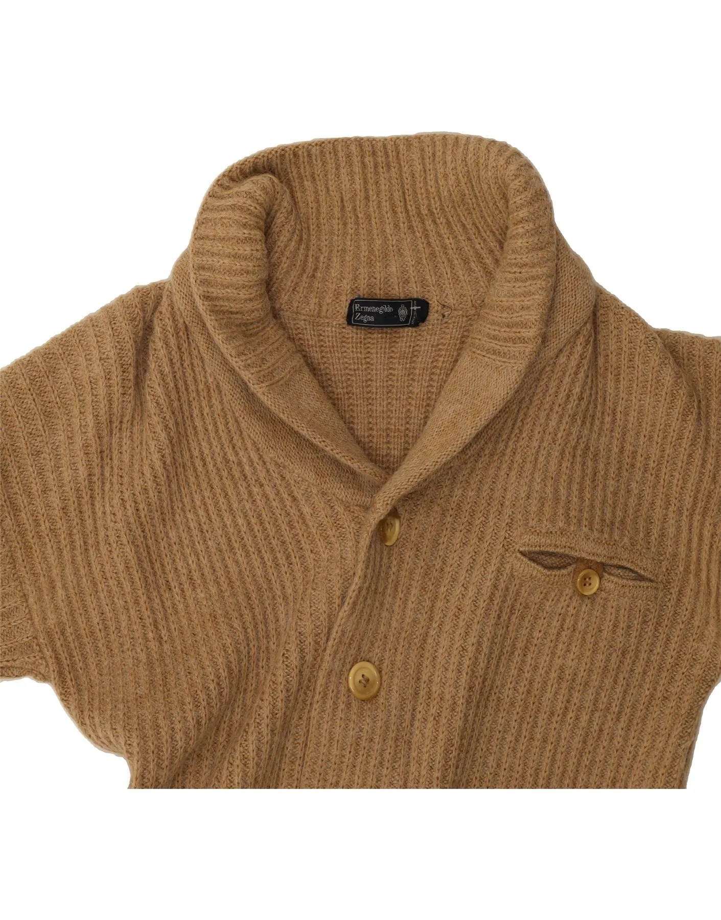 ERMENEGILDO ZEGNA Mens Cardigan Sweater Medium Brown