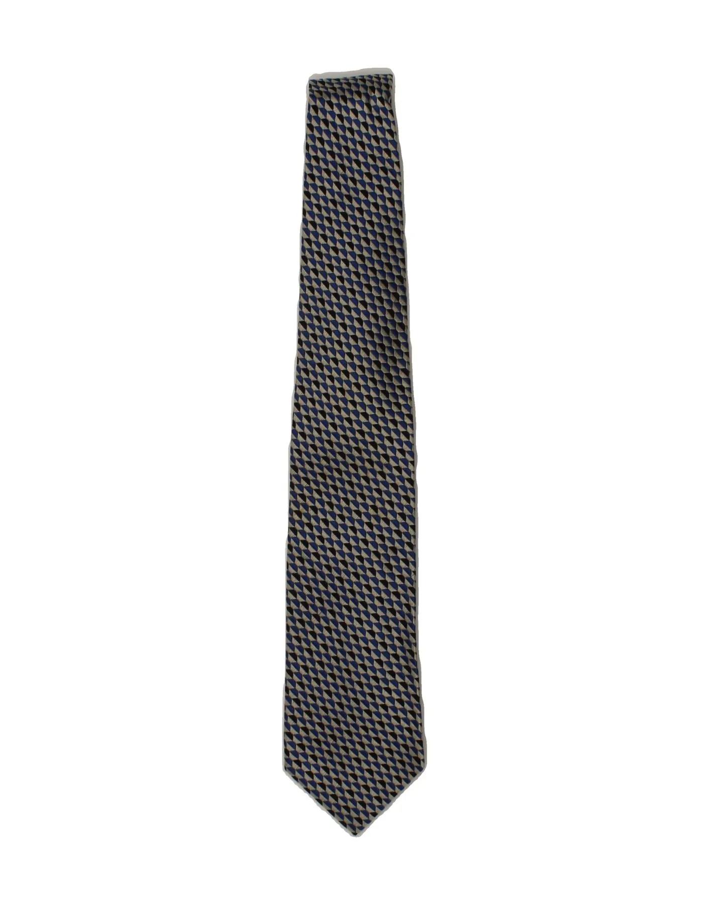 ERMENEGILDO ZEGNA Mens Tie One Size Blue Geometric Silk