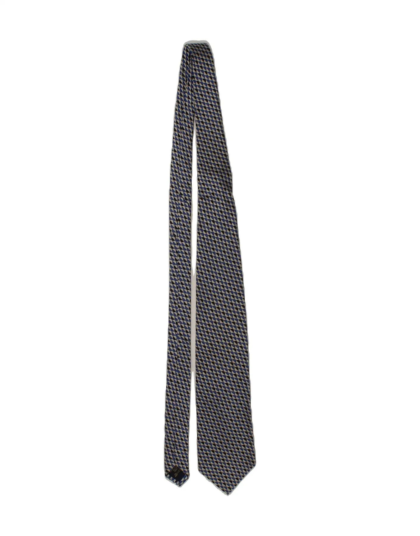 ERMENEGILDO ZEGNA Mens Tie One Size Blue Geometric Silk
