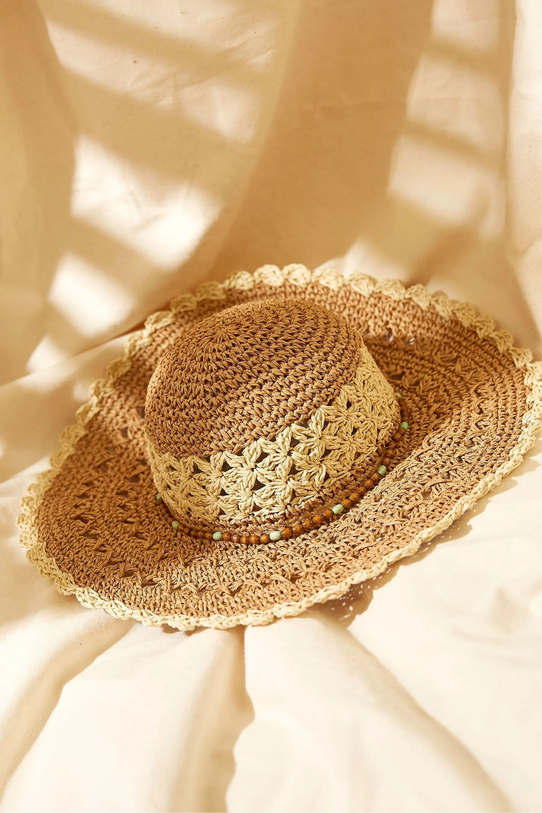 FatFace - Cappello parasole di paglia all'uncinetto