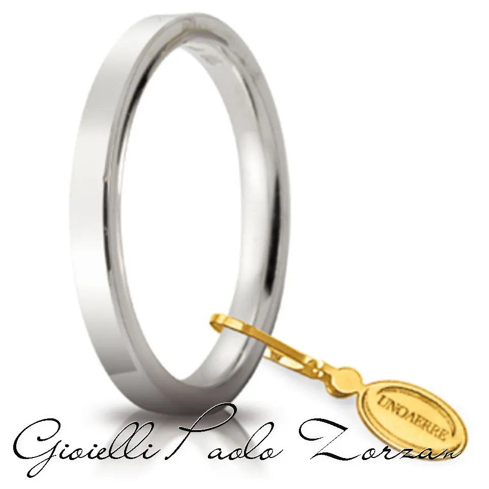 Fede Matrimoniale UNOAERRE Cerchi Di Luce  2,5 Mm Oro Bianco   Mod.   25 Afc 2 Col.04
