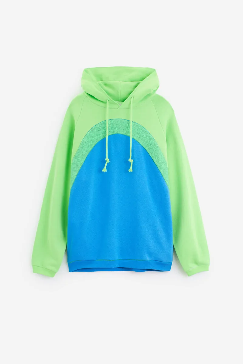 Felpa RAINBOW HOODIE in cotone blu