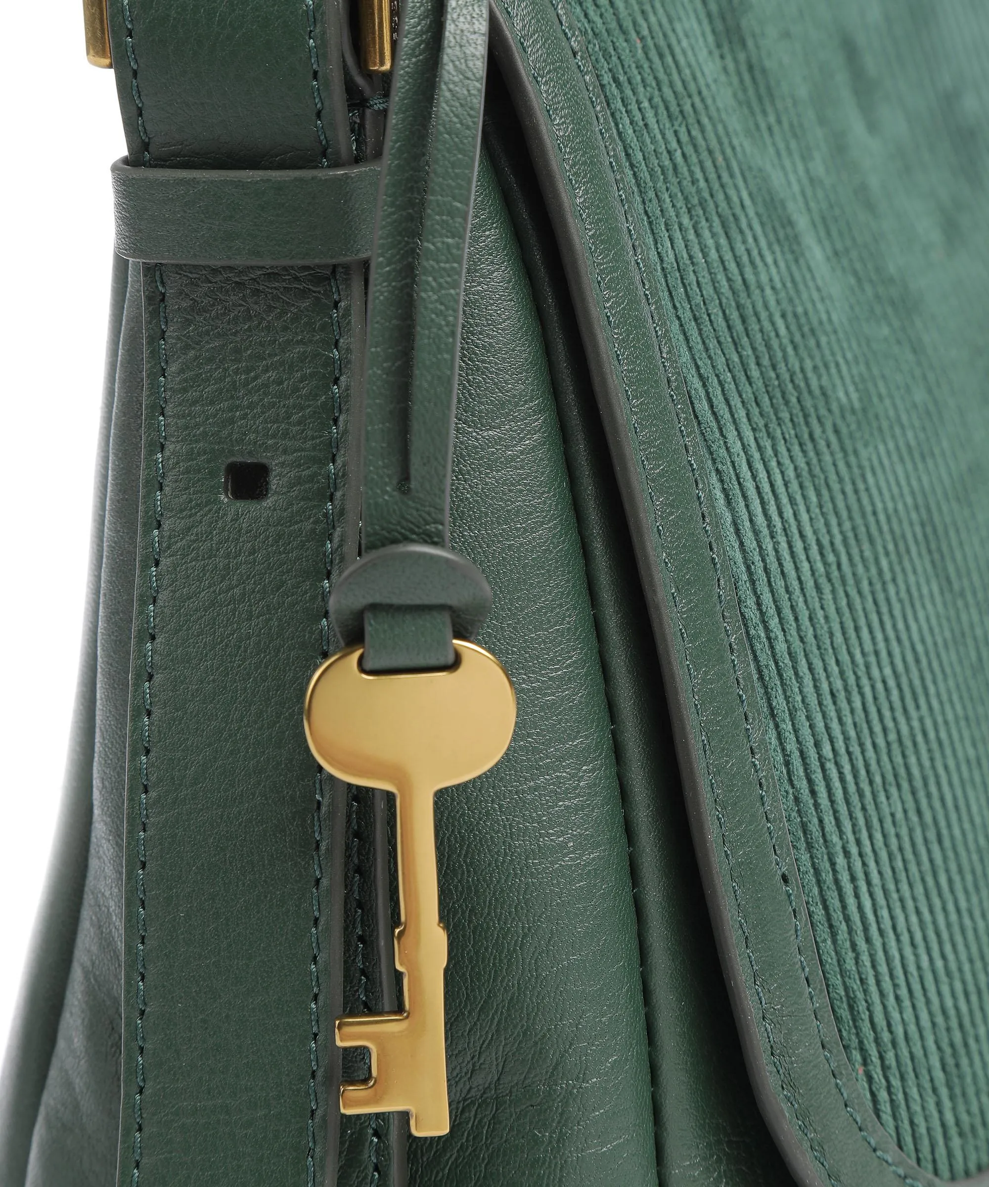  Fossil Harper Borsa a spalla pelle ruvida, pelle verde scuro  