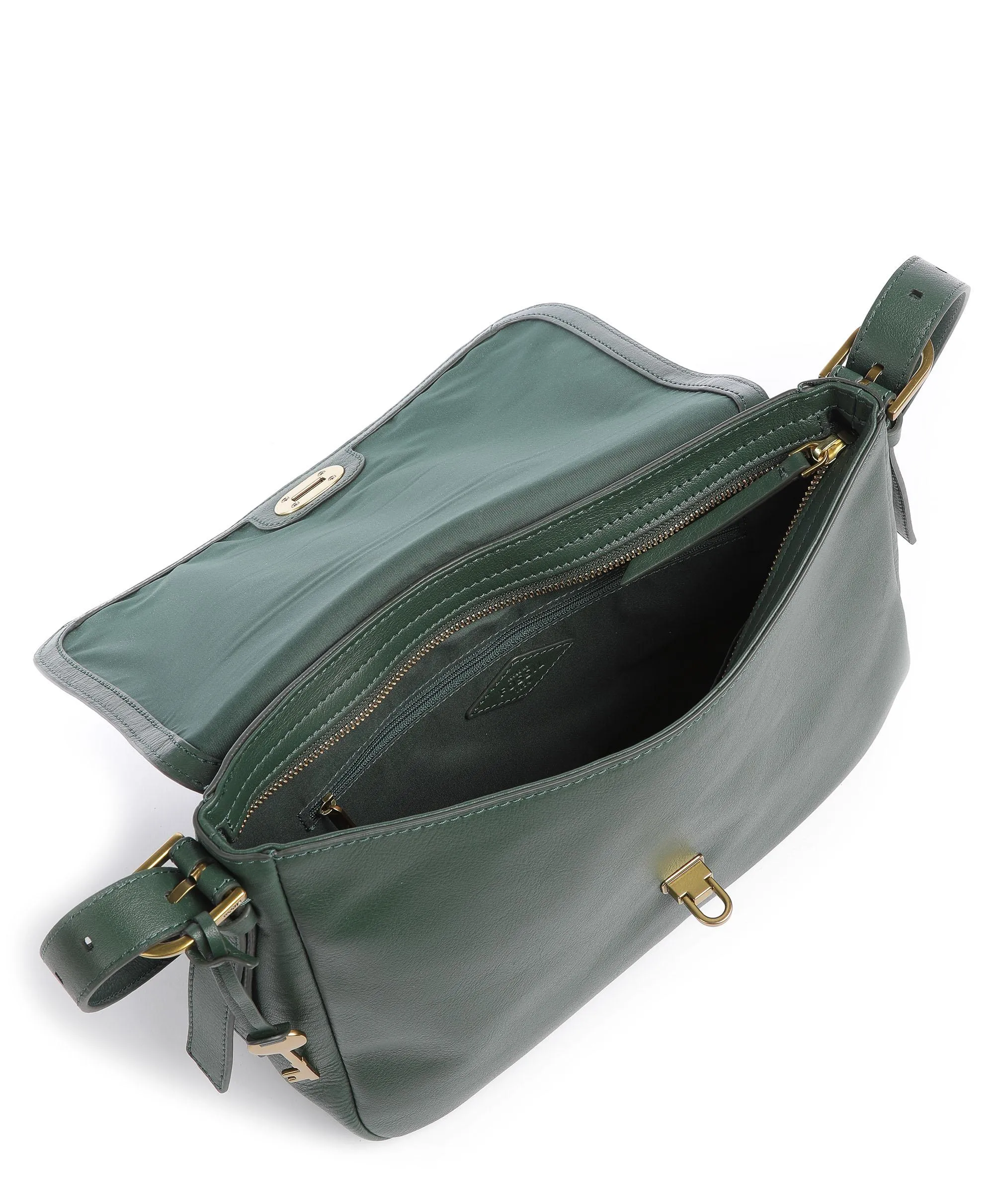  Fossil Harper Borsa a spalla pelle ruvida, pelle verde scuro  