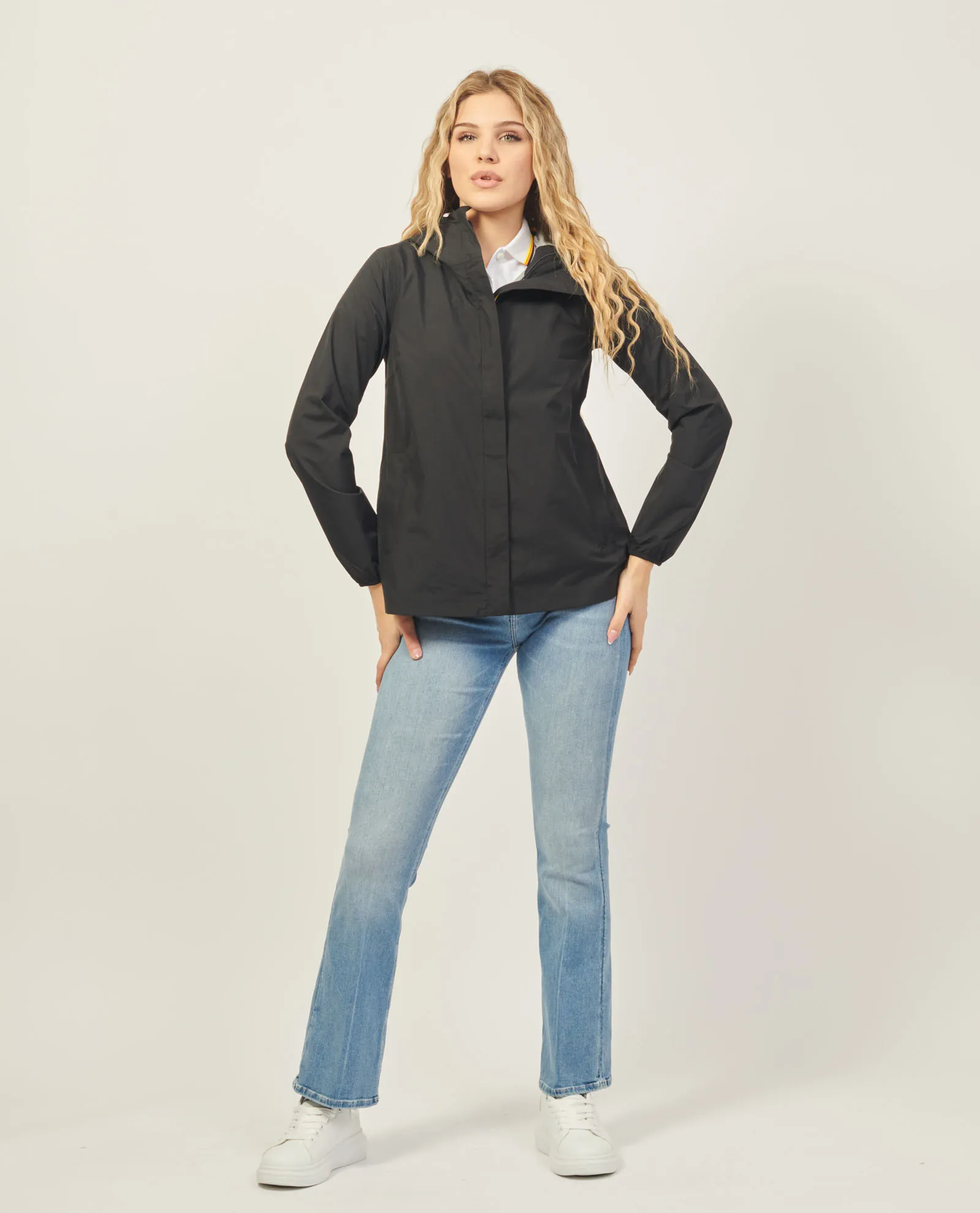 Giacca K-way Marguerite con cappuccio e zip nascosta