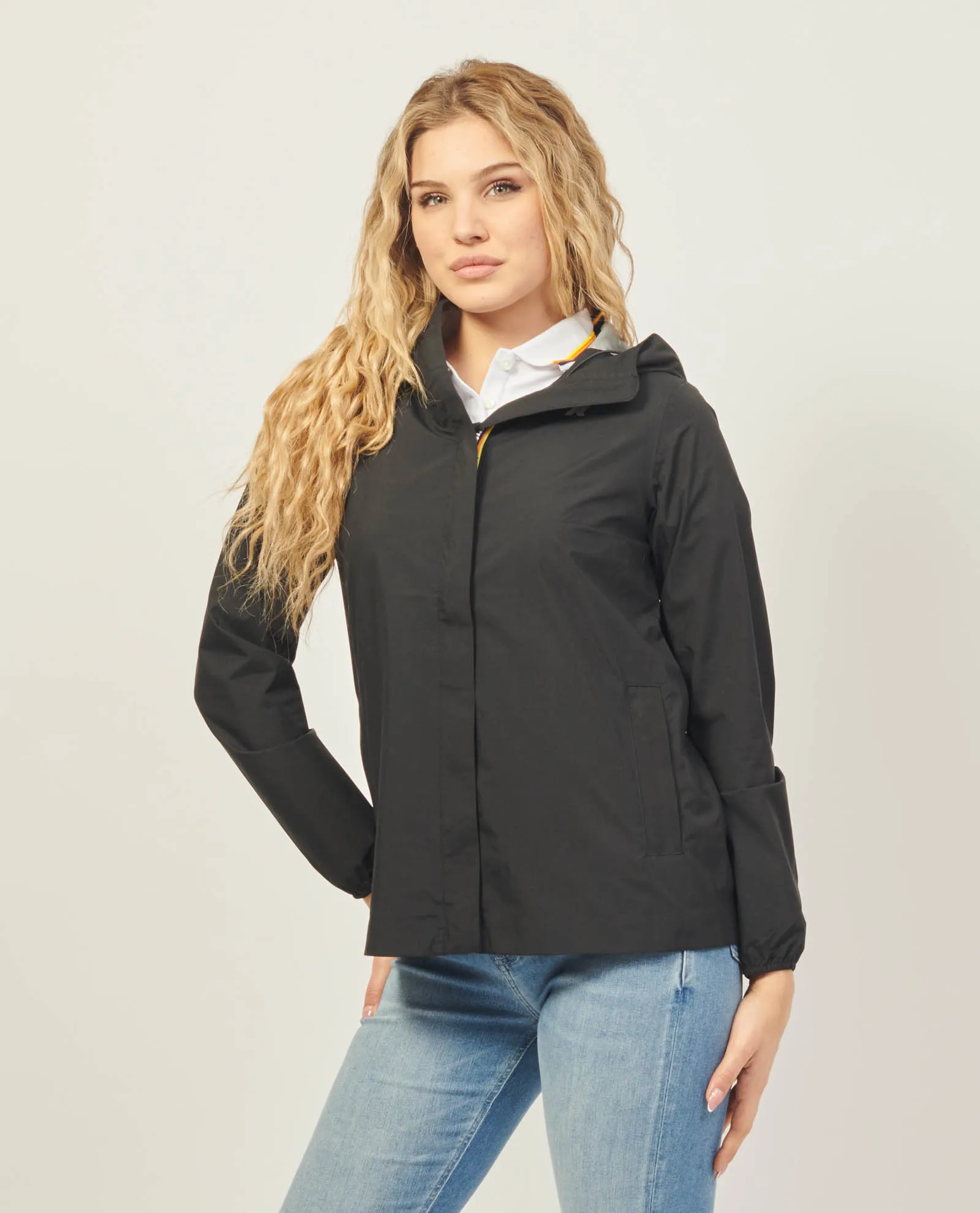 Giacca K-way Marguerite con cappuccio e zip nascosta