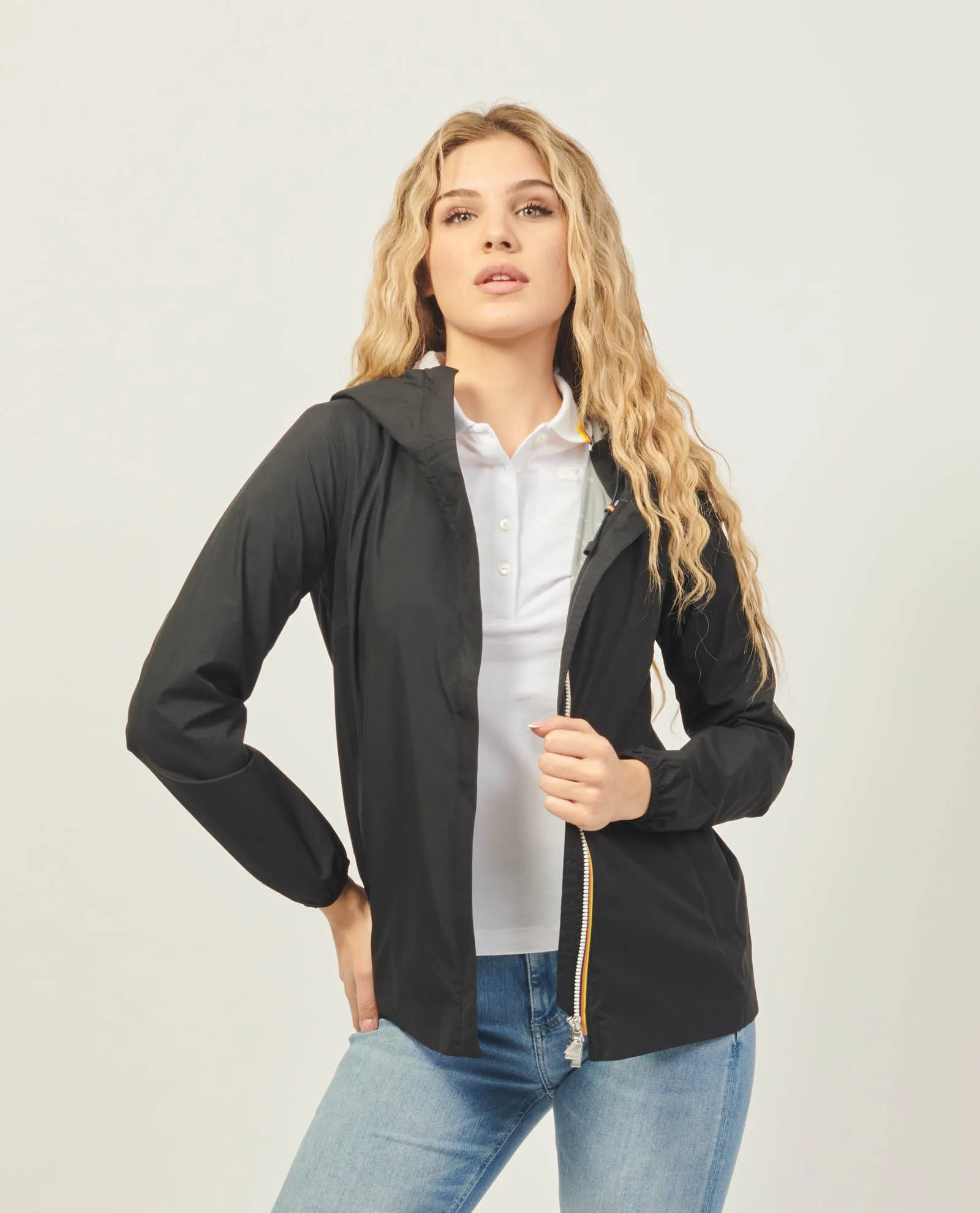 Giacca K-way Marguerite con cappuccio e zip nascosta