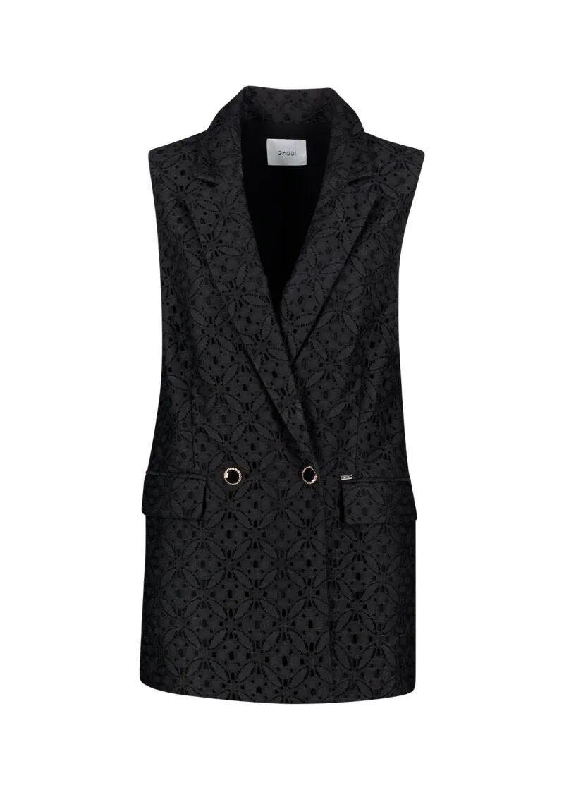 Gilet doppiopetto in pizzo