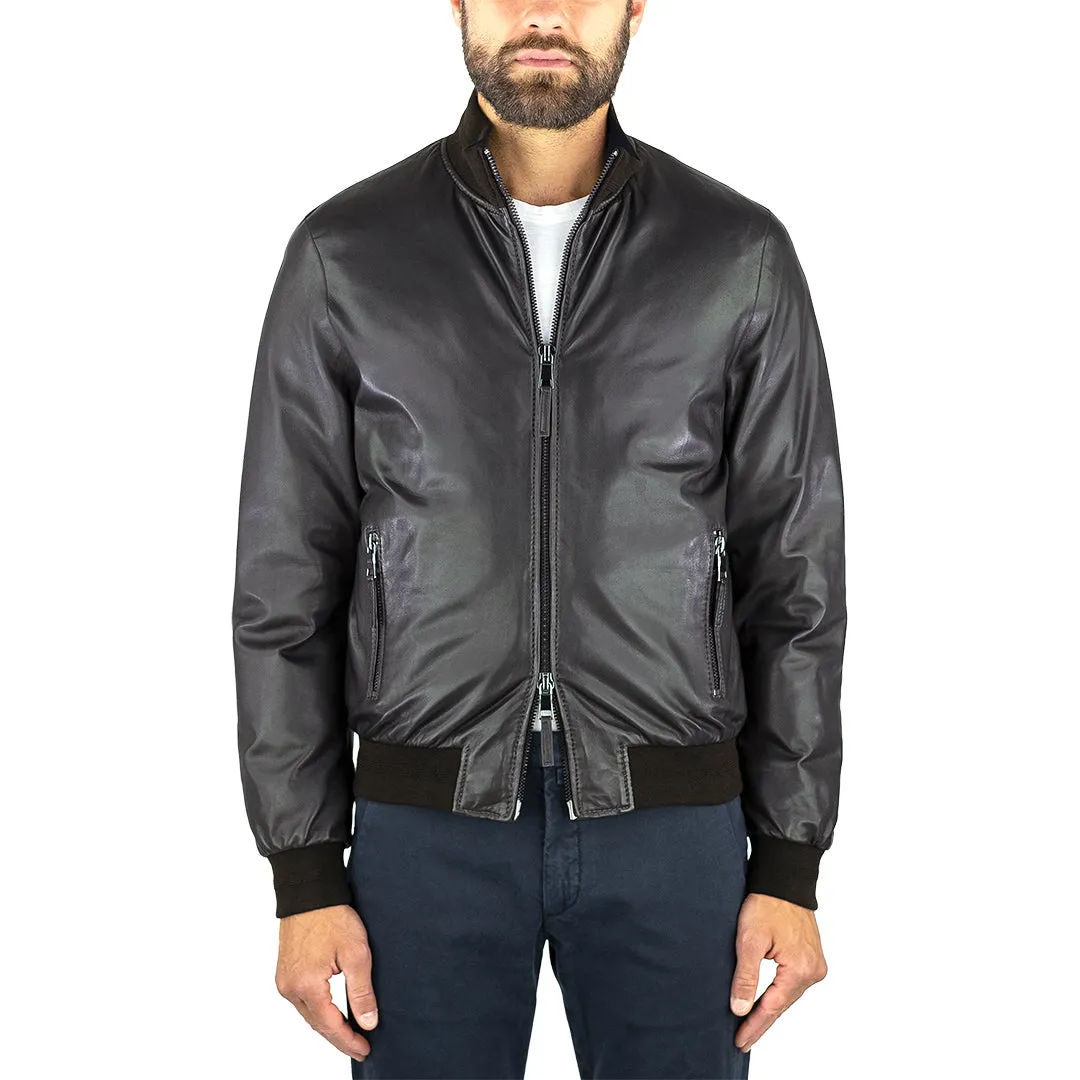Giubbotto THE JACK Dereck Seamless in Pelle Testa di Moro