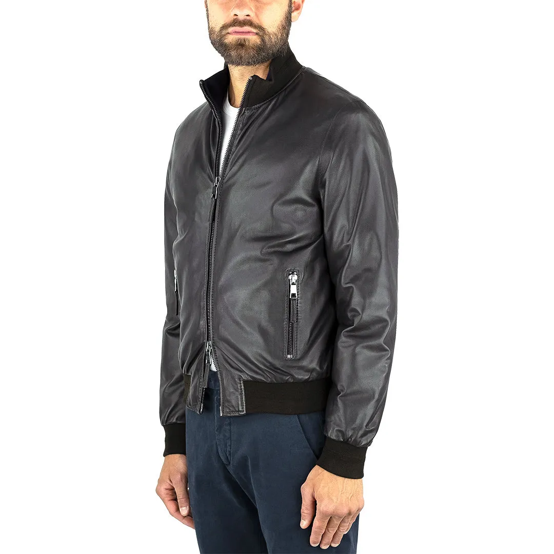 Giubbotto THE JACK Dereck Seamless in Pelle Testa di Moro