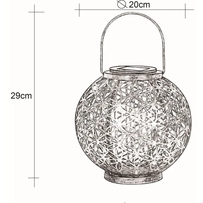 Globo Lampada solare LED Argento, 1-Luce