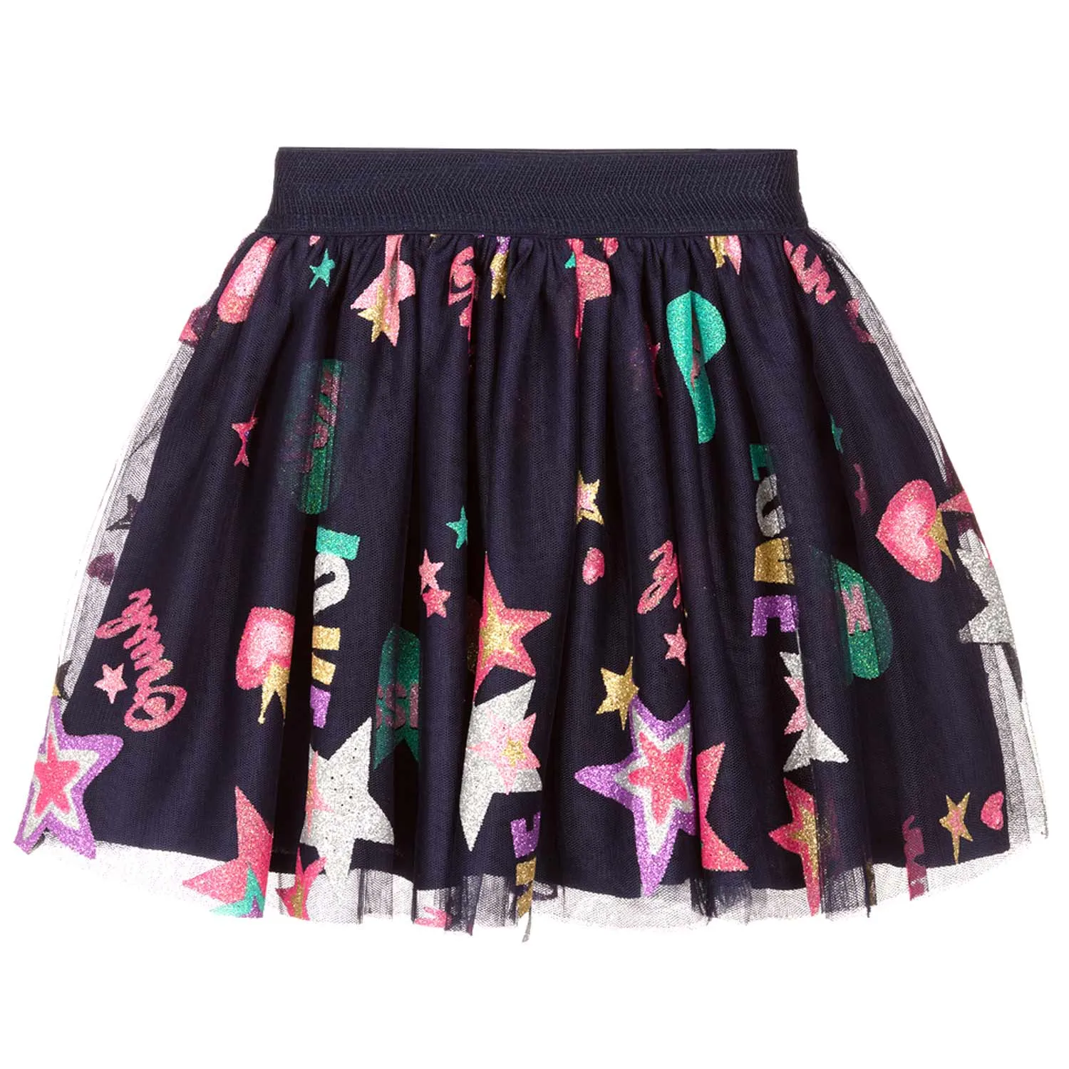 Gonna In Tulle Blu E Multicolor Bambina