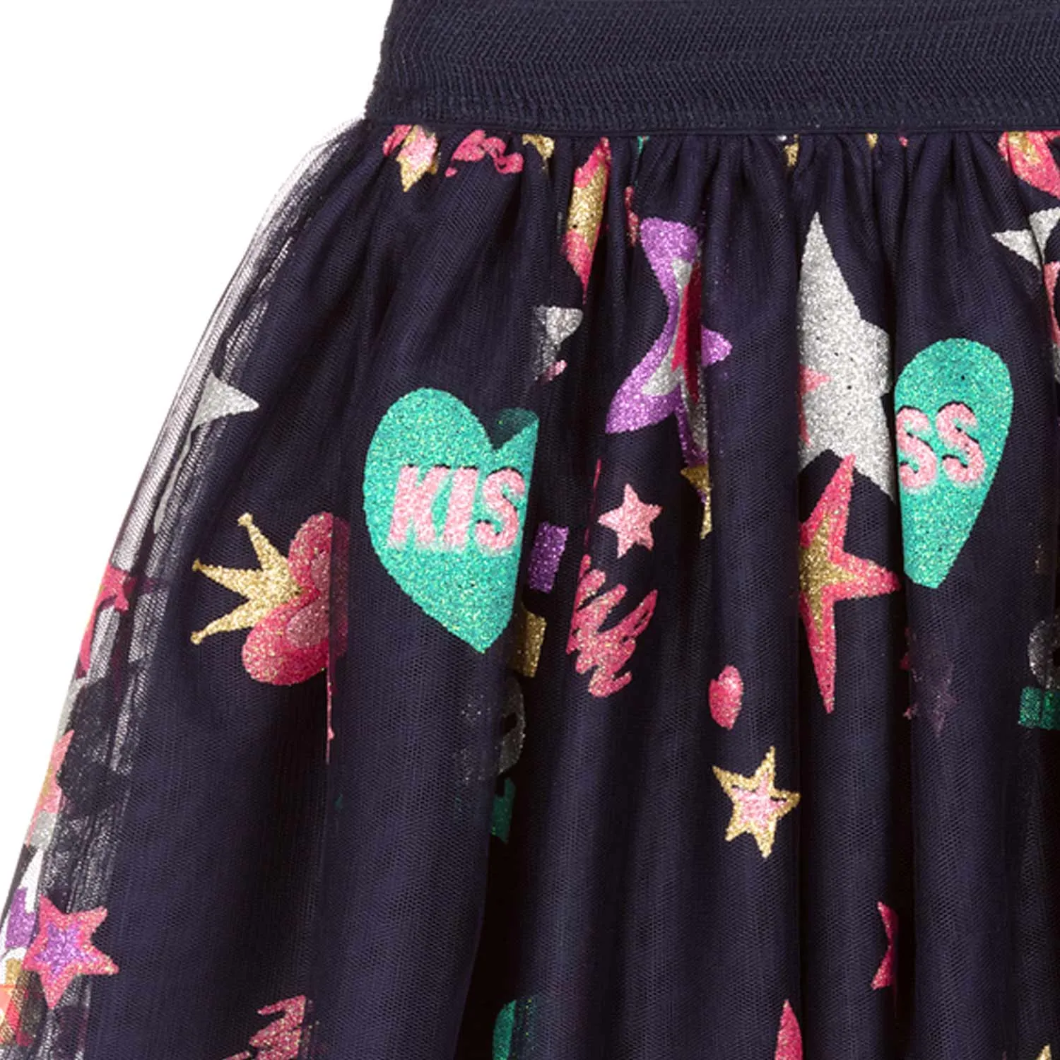Gonna In Tulle Blu E Multicolor Bambina