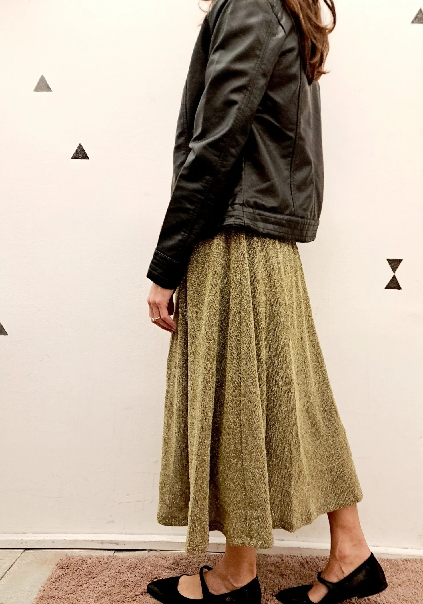 Gonna Larga Lurex Gold Compania Fantastica