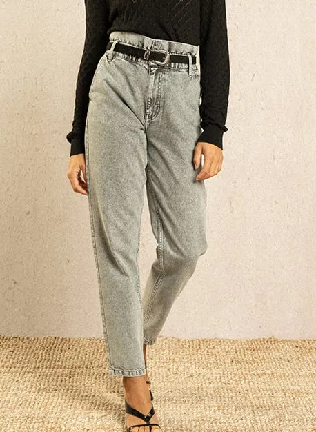  GRACE ET MILA   Jeans slim délavé | Grigio