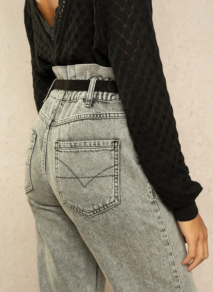  GRACE ET MILA   Jeans slim délavé | Grigio