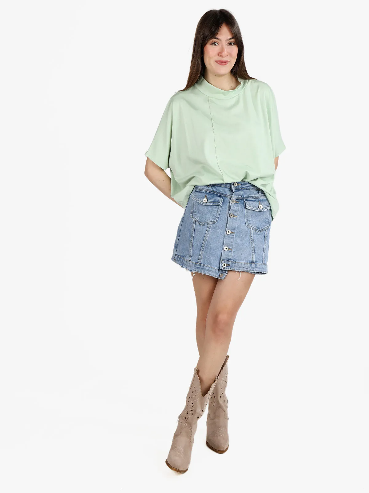 Hdl Milano Blouse femme oversize à manches courtes