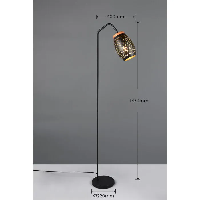 Illuminazione Reality Bidar Lampada da terra Nero-Oro, 1-Luce