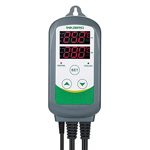 Inkbird ITC-308 LED Digitale Regolatore di Temperatura Termocoppia Termostato con Doppio Relè per Riscaldamento Mat, Serra Risca