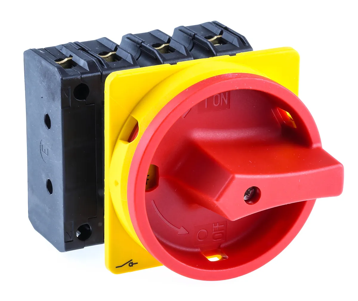 Interruttore di isolamento Eaton 010398 P3-63/EA/SVB/N, 3P+N, 3 NA, 63A, 690V, Montaggio a filo, IP65