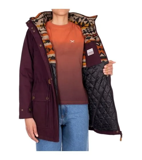 iriedaily Koerte Nightfall parka invernale alla moda giacca invernale da donna vegana in cotone biologico 961D120-295 rosso vino