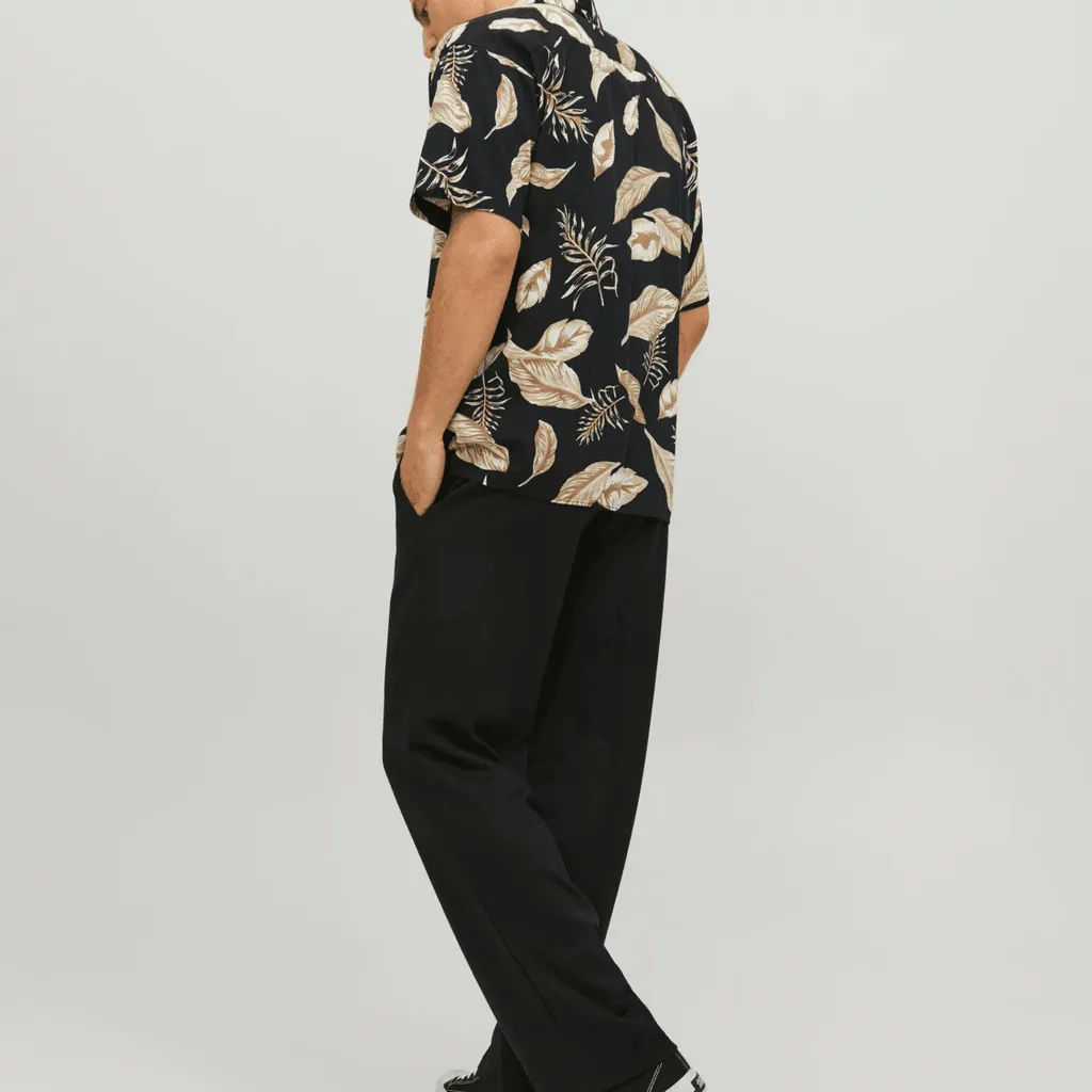 Jack & Jones Uomo Camicia Tropic Nero 12202240