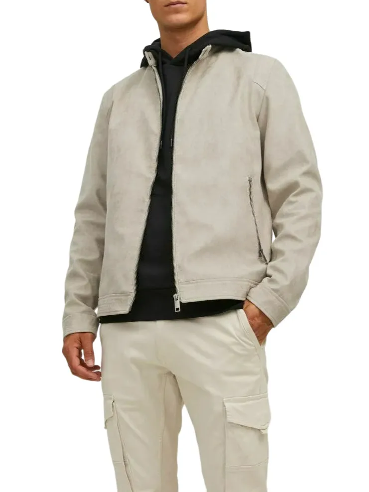 Jack&Jones giubbino biker in suede beige