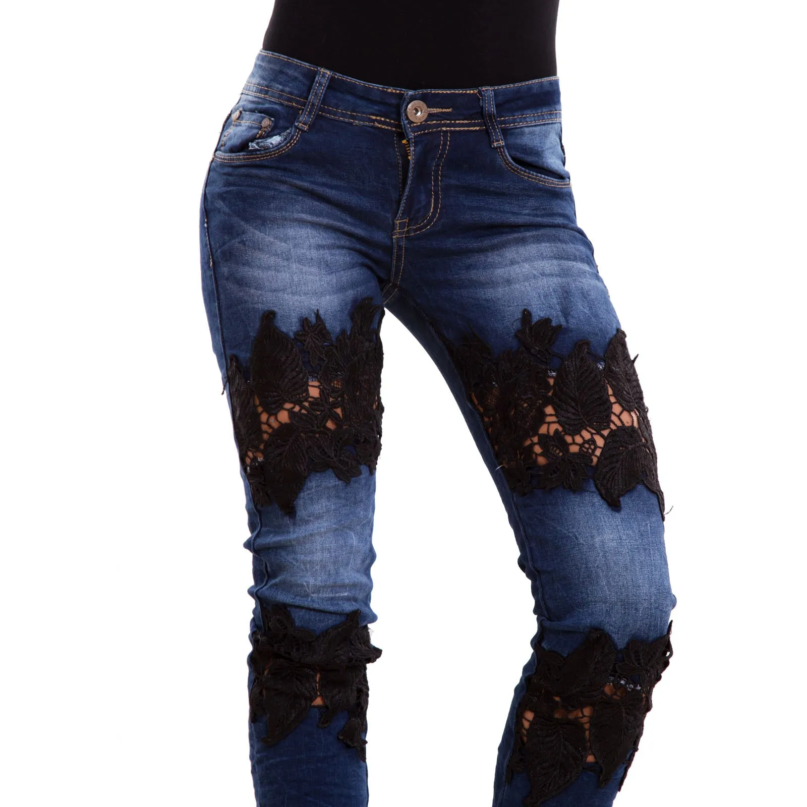 Jeans donna pantaloni skinny W0769