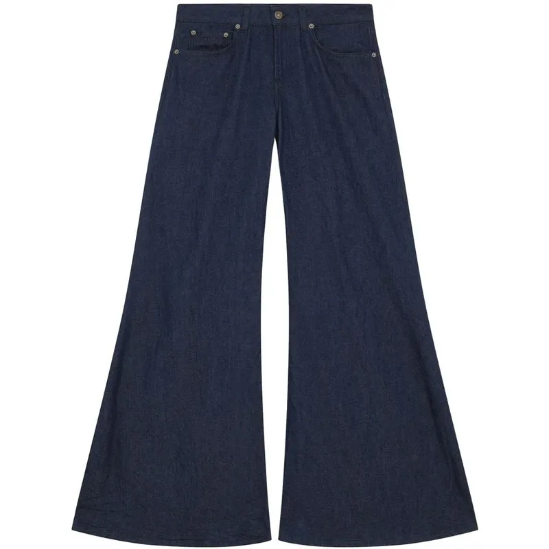 Jeans Marlen blu scuro a gamba ampia 
