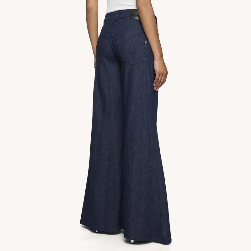Jeans Marlen blu scuro a gamba ampia 