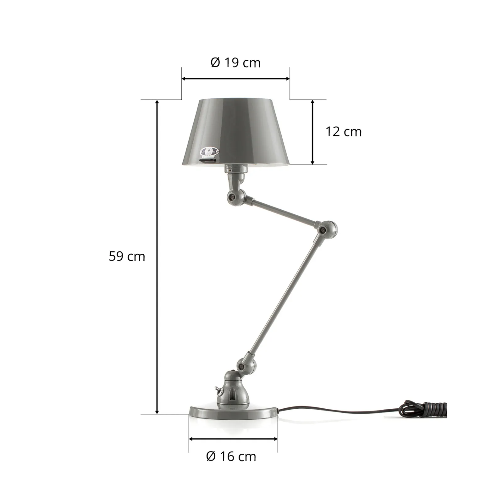 Jieldé Aicler AID373 lampada da tavolo grigia