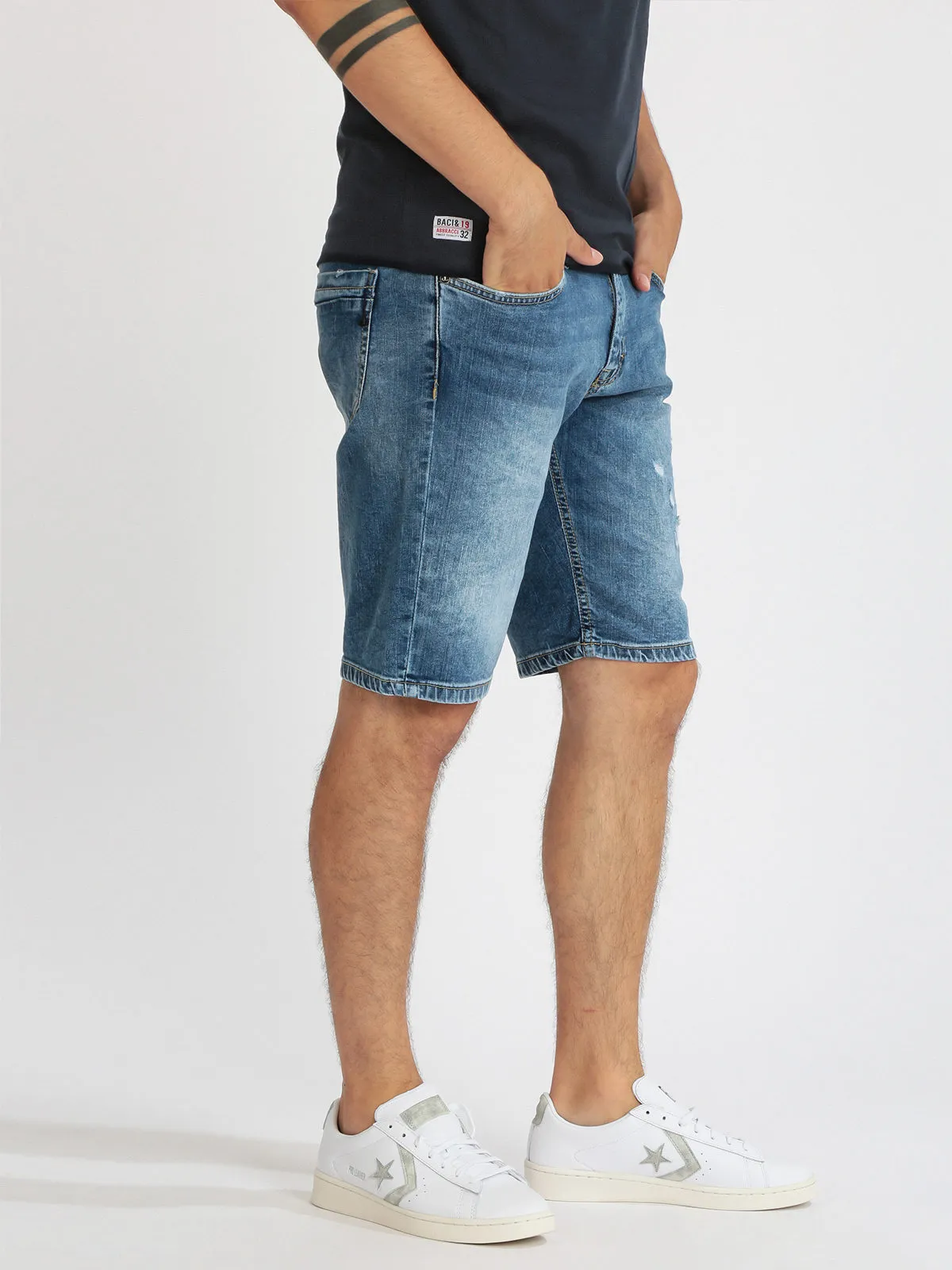 Johnny Looper Bermuda en jean homme