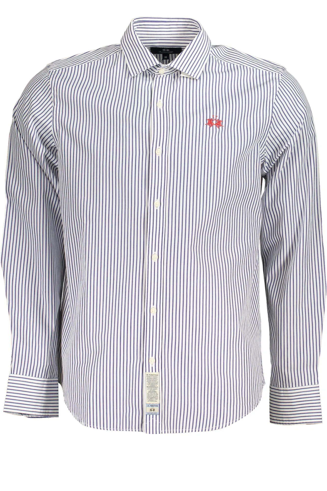 La Martina camicia maniche lunghe bianco rigato   