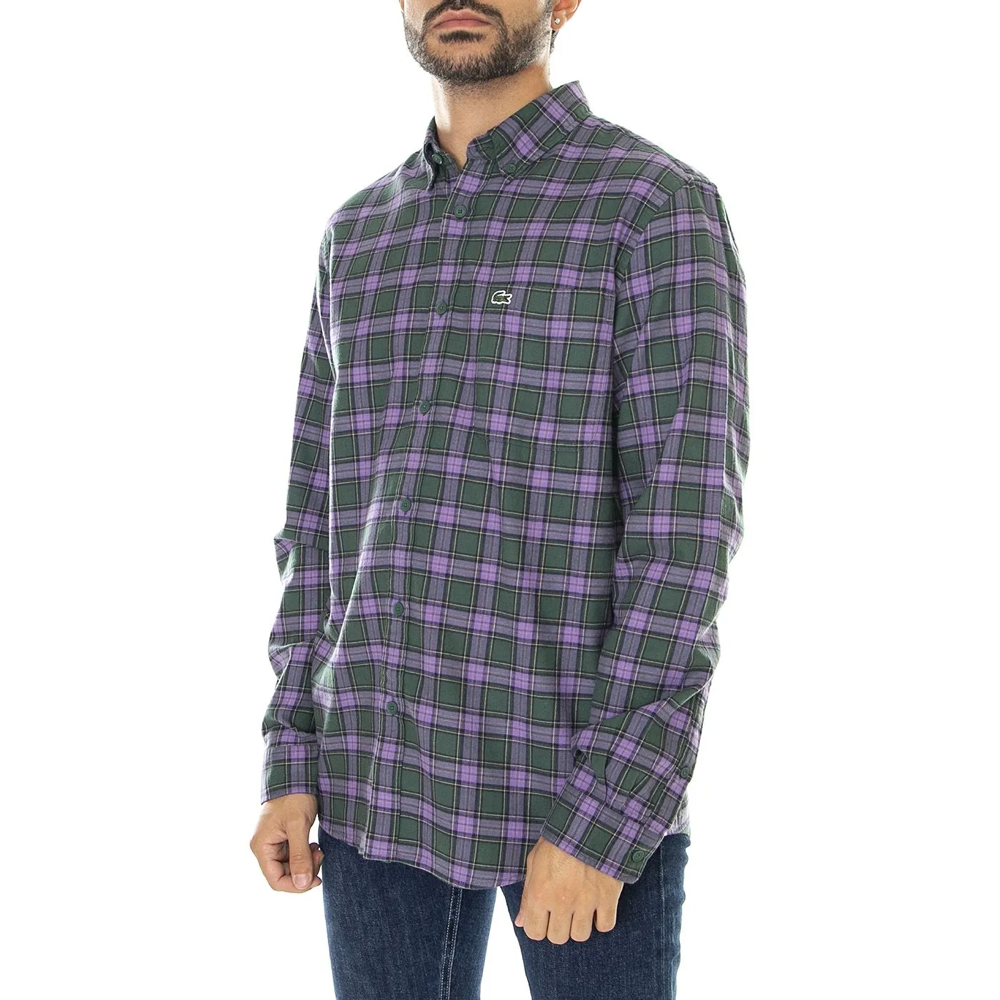 Lacoste Camicia M/L-TPG - Camicia Uomo Multicolore    