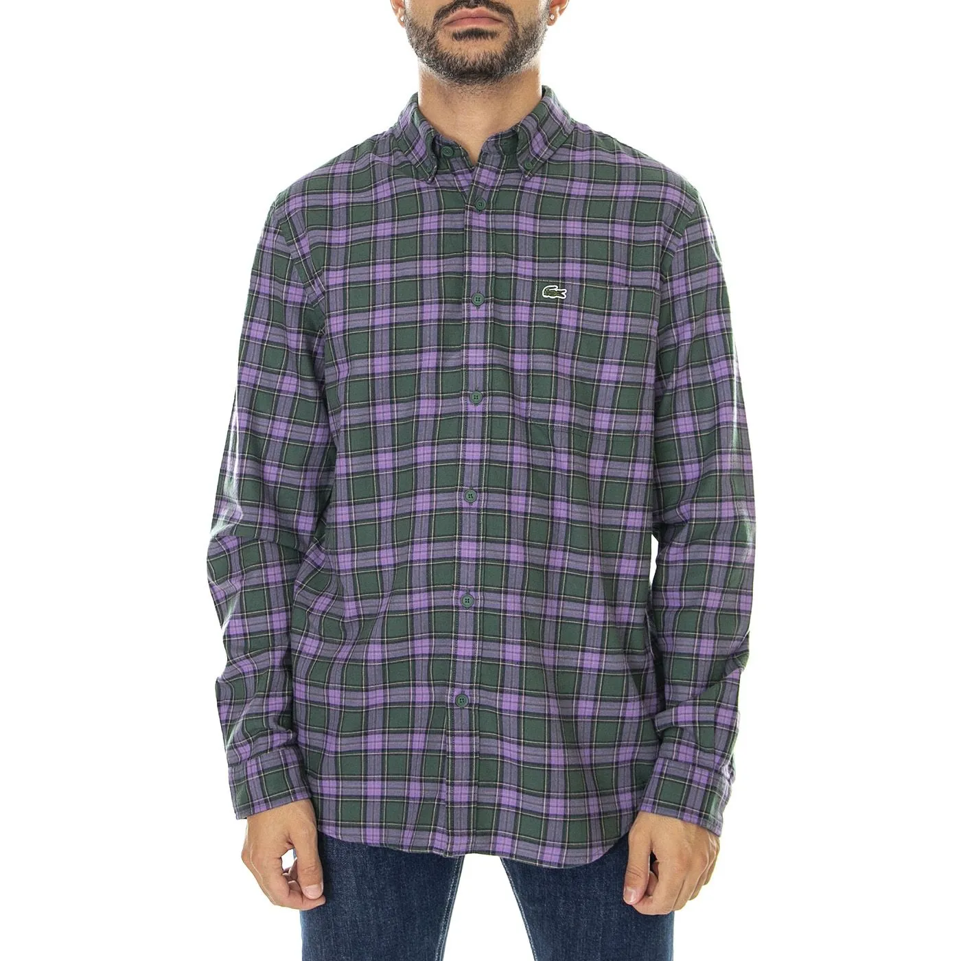 Lacoste Camicia M/L-TPG - Camicia Uomo Multicolore    